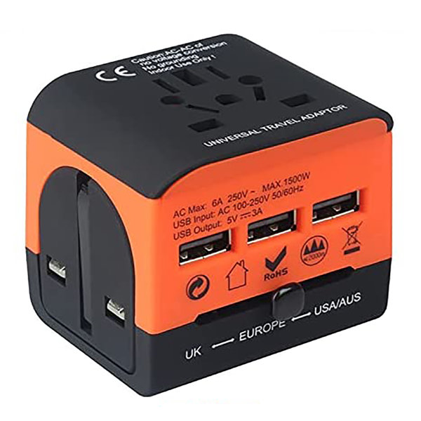 5 Core Universal Charger Travel Adapter Black/ Multi Outlet Port 4